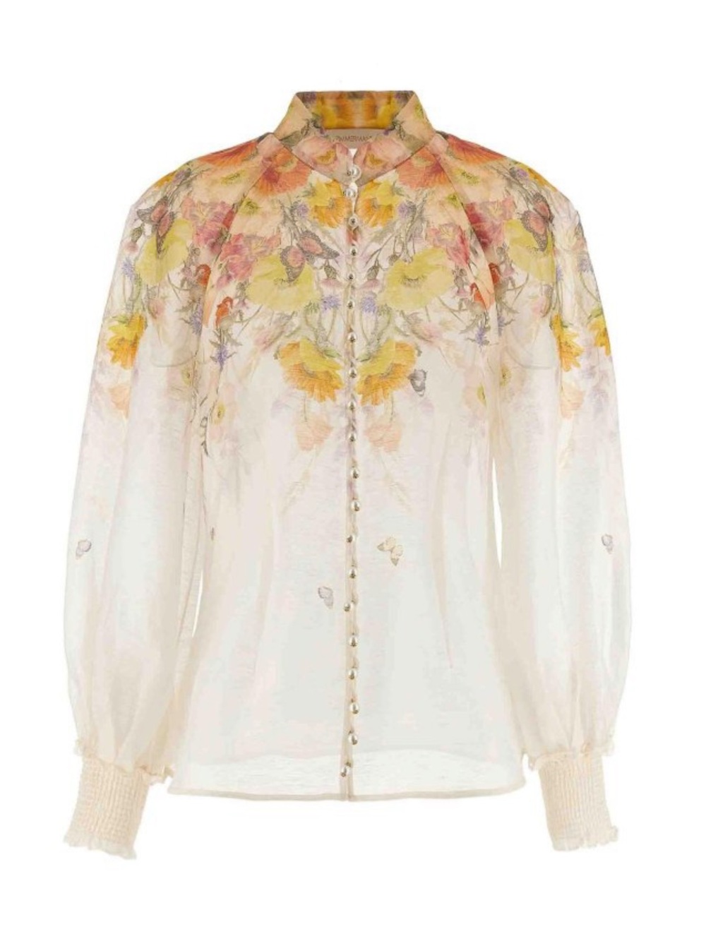 New Zimmermann Tranquillity Floral Linen Blouse Size 1